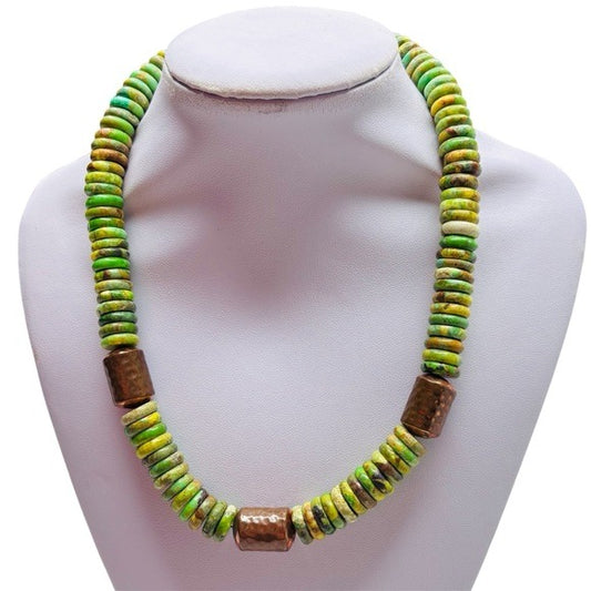 JAY KING Vintage DTR 925 Sterling Silver Green Turquoise Necklace