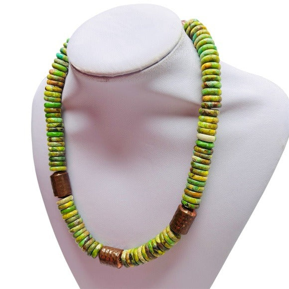 JAY KING Vintage DTR 925 Sterling Silver Green Turquoise Necklace
