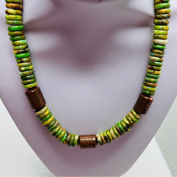 JAY KING Vintage DTR 925 Sterling Silver Green Turquoise Necklace
