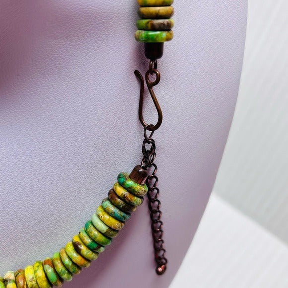 JAY KING Vintage DTR 925 Sterling Silver Green Turquoise Necklace