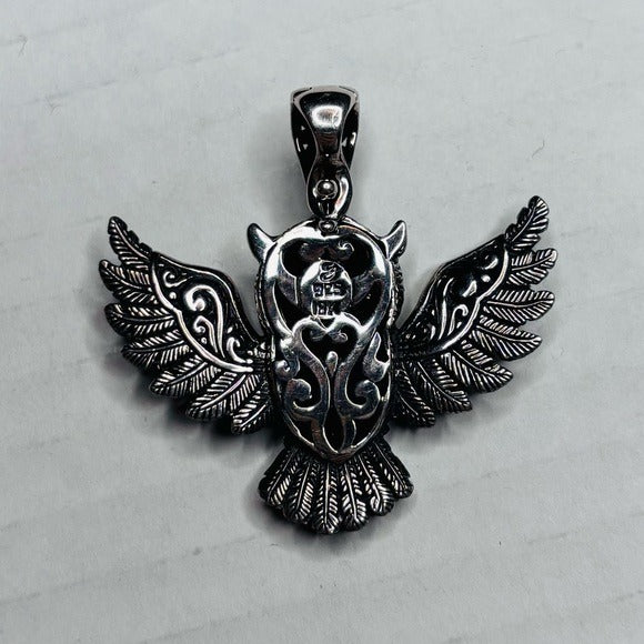 SAMUEL B. Sterling Silver Citrine Owl Pendant