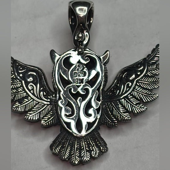 SAMUEL B. Sterling Silver Citrine Owl Pendant