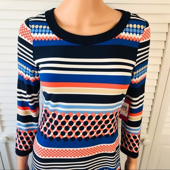 *NEW* VINCE CAMUTO Multicolor 3/4 Sleeve Dress Size 2