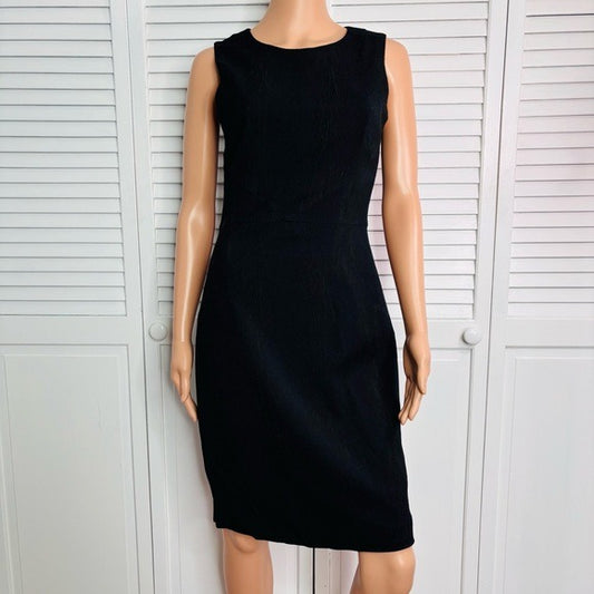 *New* JAY GODFREY Black Textured Sheath Sleeveless Dress Size 8