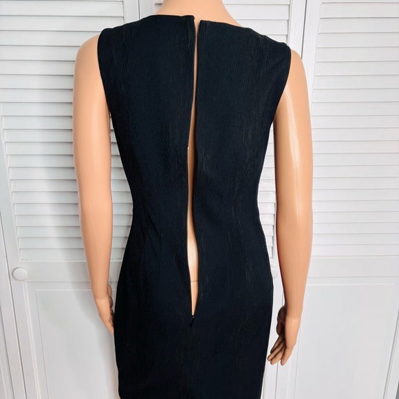 *New* JAY GODFREY Black Textured Sheath Sleeveless Dress Size 8