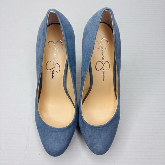NEW JESSICA SIMPSON Nellah Ash Blue High Heel Platform Pumps Size 8
