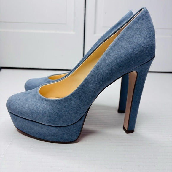 NEW JESSICA SIMPSON Nellah Ash Blue High Heel Platform Pumps Size 8