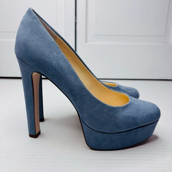 NEW JESSICA SIMPSON Nellah Ash Blue High Heel Platform Pumps Size 8