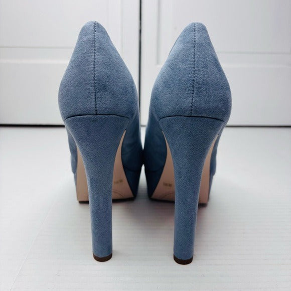 NEW JESSICA SIMPSON Nellah Ash Blue High Heel Platform Pumps Size 8