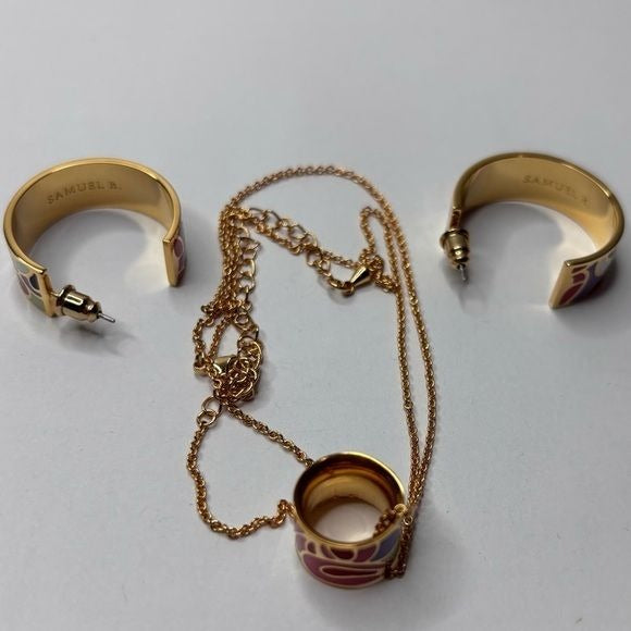 *NEW* SAMUEL B. Gold Jewelry Set with Modern Geometric Design