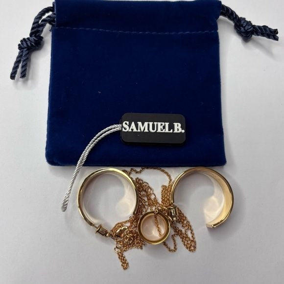 *NEW* SAMUEL B. Gold Jewelry Set with Modern Geometric Design