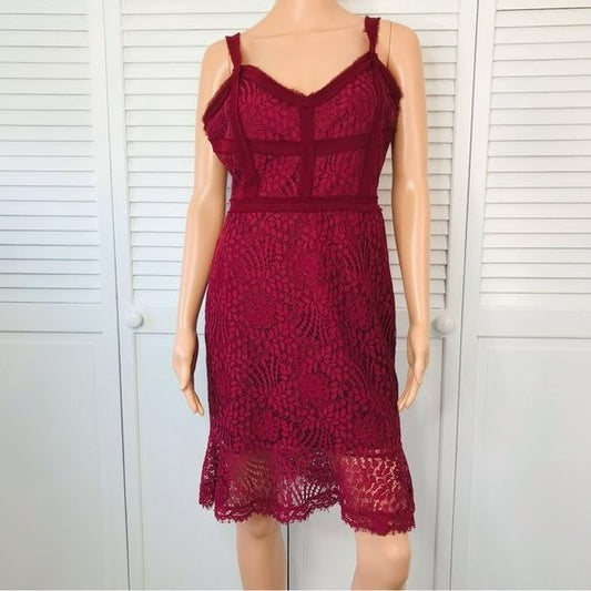 HEARTLOOM Mya Crimson Lace Dress Size M *NEW*