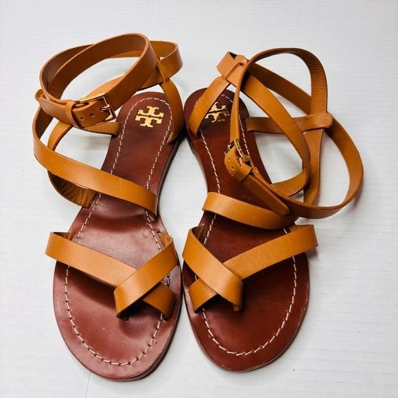 TORY BURCH Patos Tan Gladiator Sandals Size 7.5