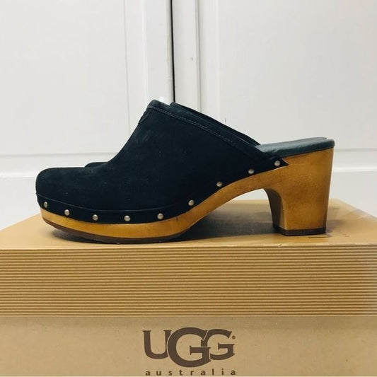 UGG Abbie Black Platform Mules Size 9 *NEW*