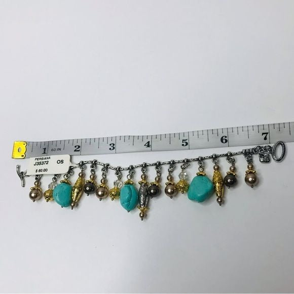 BRIGHTON Persiana Turquoise Stone And Charm Bracelet