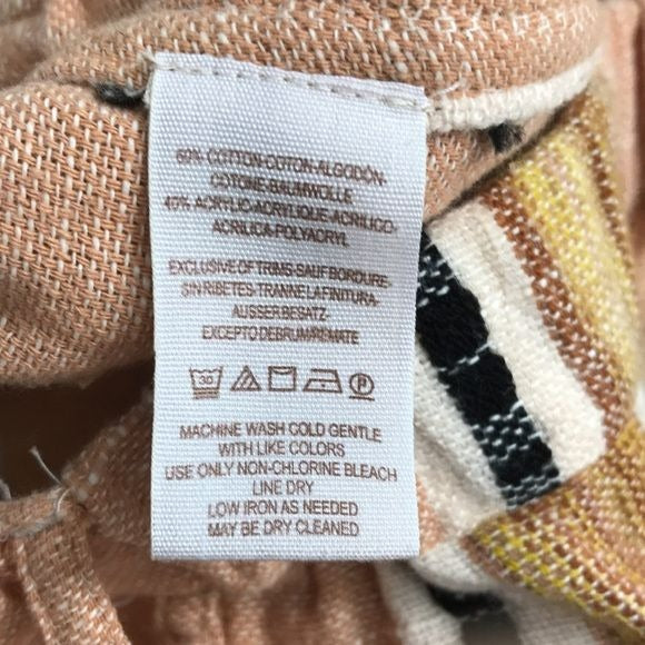 FREE PEOPLE Orange Striped Distressed Knit Pants Size 2