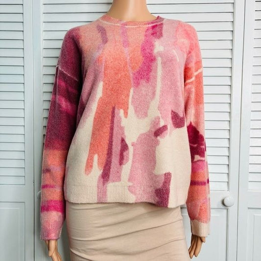 *NEW* CHARLIE B Reversible Harbor Sunset Orchid Camo Sweater Size S