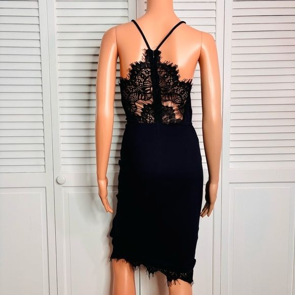 ASTR the label Peeking Lace Bodycon Navy Blue Dress Size Small