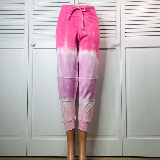 LOVESHACKFANCY Etty Linear Bubble Gum Pink Cotton Jogger Pant Size M *NEW*