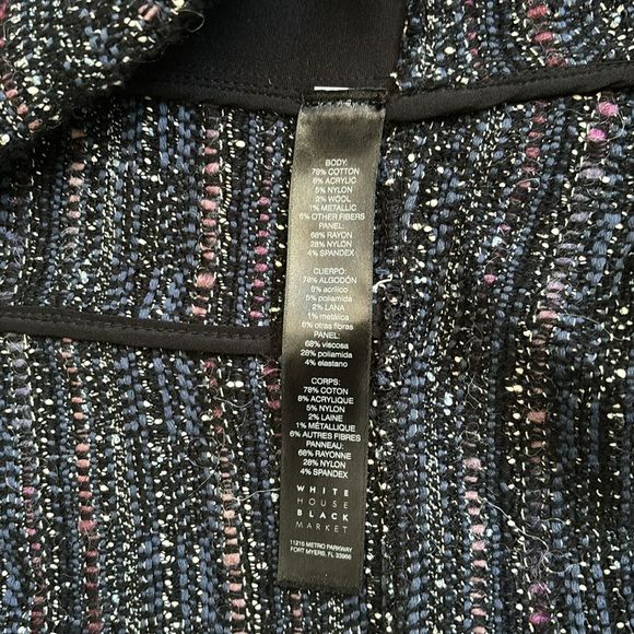 WHITE HOUSE BLACK MARKET Tweed Multicolor Blazer