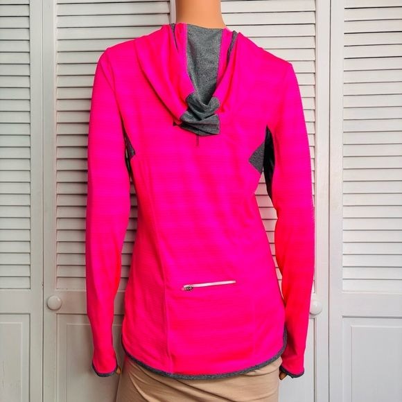 MONDETTA Pink Hooded Long Sleeve Lightweight Shirt Size Medium
