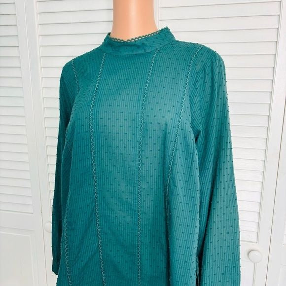 MODCLOTH Green High Neckline Blouse Size 1X