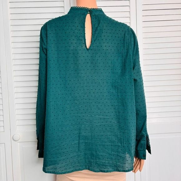 MODCLOTH Green High Neckline Blouse Size 1X