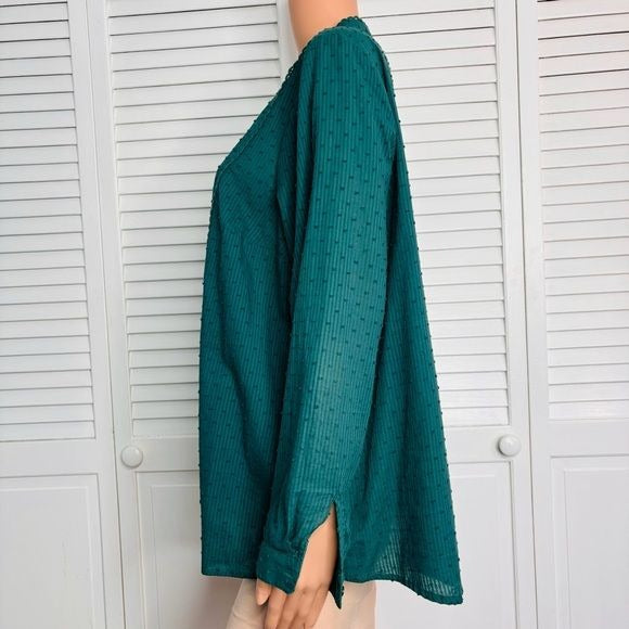 MODCLOTH Green High Neckline Blouse Size 1X