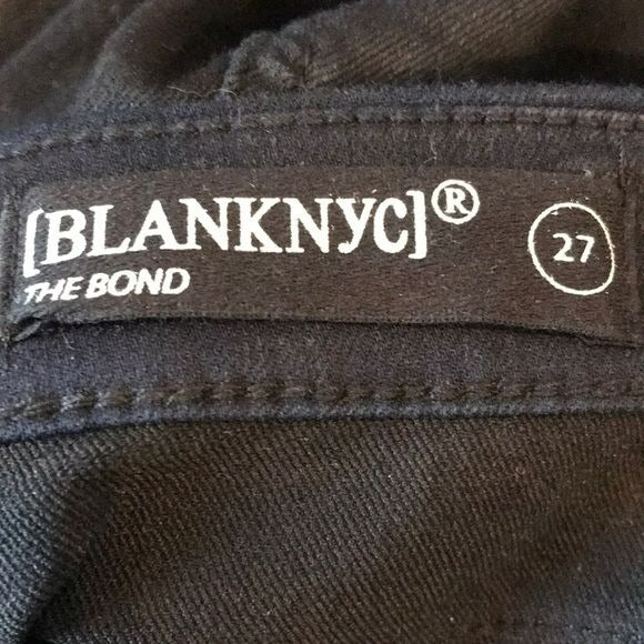 BLANK NYC The Bond Mid-Rise Skinny Shiny Black Pants Size 27