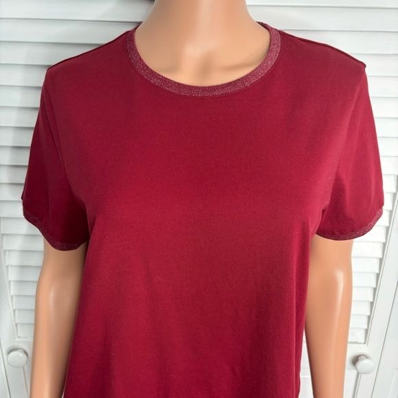 BOMBAS Red Cotton Short Sleeve Shirt Size M