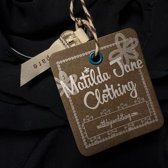 *New* MATILDA JANE Charlie Swiss Dot Black Overlay Sheer Dress Size Medium