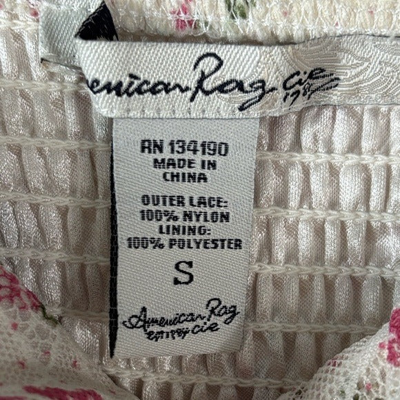 AMERICAN RAG CIE Strapless Lace Dress in Ivory Size Small
