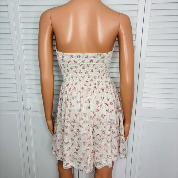 AMERICAN RAG CIE Strapless Lace Dress in Ivory Size Small