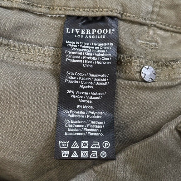 LIVERPOOL Los Angeles Gia Glider Pull-On High Rise Crop Pants Size 29