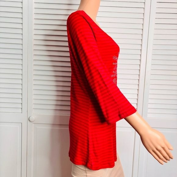 *NEW* ONE WORLD Red Striped Studded Shirt Size 2X