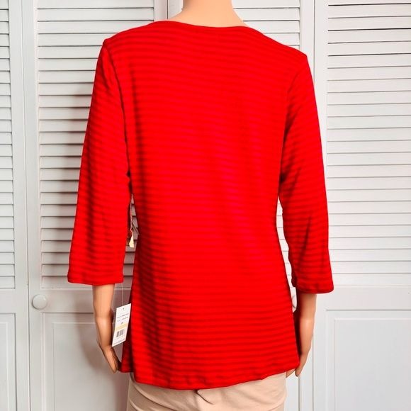 *NEW* ONE WORLD Red Striped Studded Shirt Size 2X