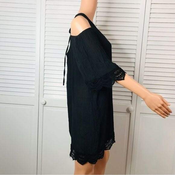 VENUS Black Cold Shoulder Dress Size L