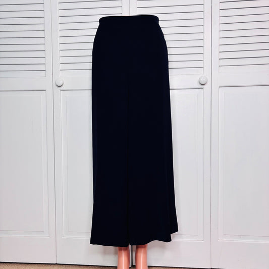 JOSEPH RIBKOFF Navy High-Waisted Wide-Leg Dress Pants Size 14