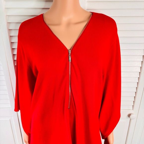 *NEW* MARBLE Red Zipper Sweater
