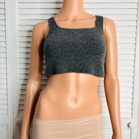 *NEW* EVERLANE Gray Wool Blend Crop Tank Size Small