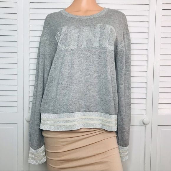 RAG & BONE Gray Reflective Be Kind Sweater Size L