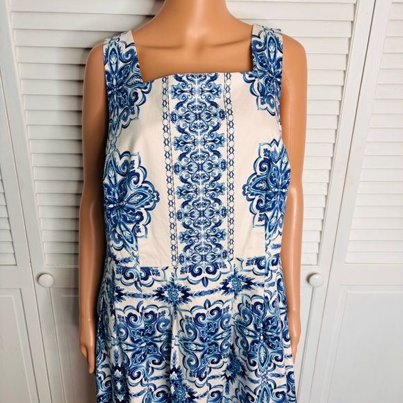 TALBOTS Petite Mediterranean Style Sleeveless Dress Size 16