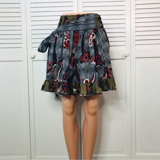 LET ME BE By Anthropologie Belted A-Line Mini Skirt Size S