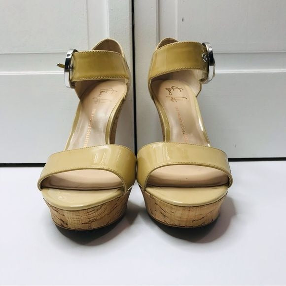 FRANCO SARTO Nude Cork Heels Size 9M