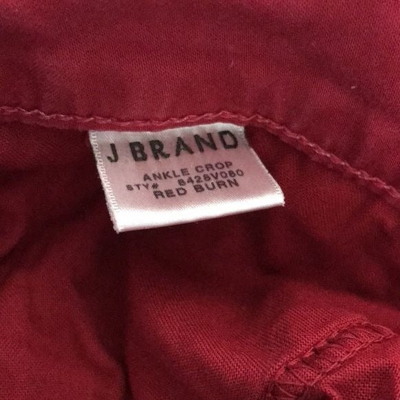 J BRAND Red Burn Ankle Crop Pants Size 30