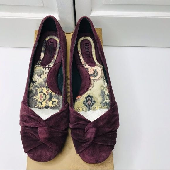 *NEW* BORN Lilly Chianti Burgundy Suede Flats Size 9