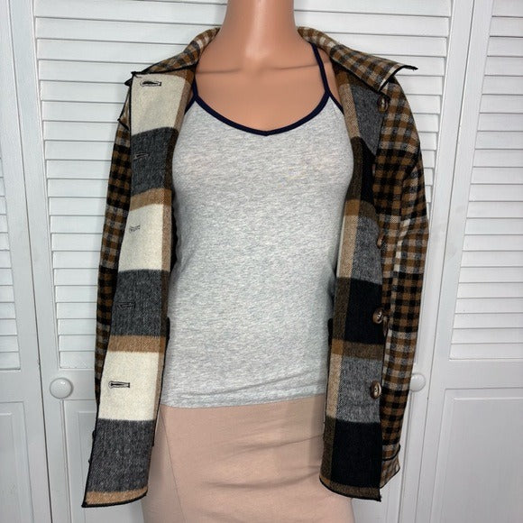 CHARLIE B Reversible Plaid Jacket Size Medium