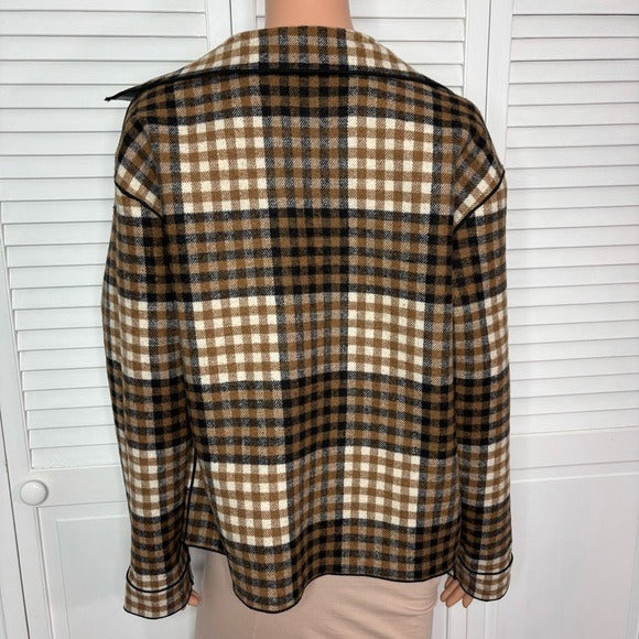 CHARLIE B Reversible Plaid Jacket Size Medium