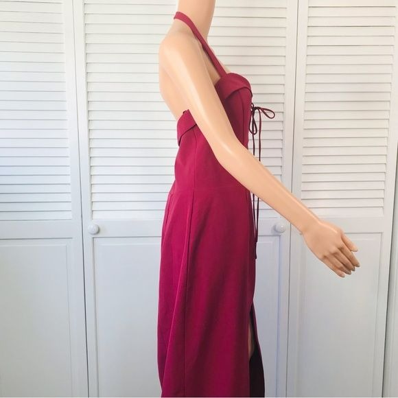 *NEW* WAYF The Sydney Convertible Halter Dark Pink Dress Size XL