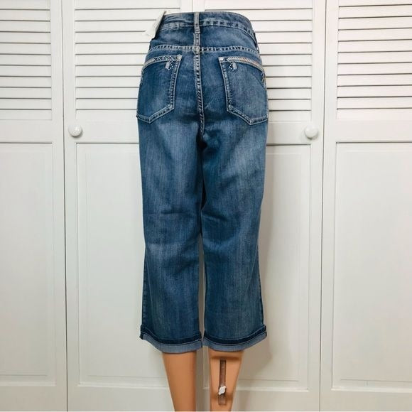 *NEW* CJ BANKS Blue Shaped Fit Mid-Rise Crop Jeans Size 14W